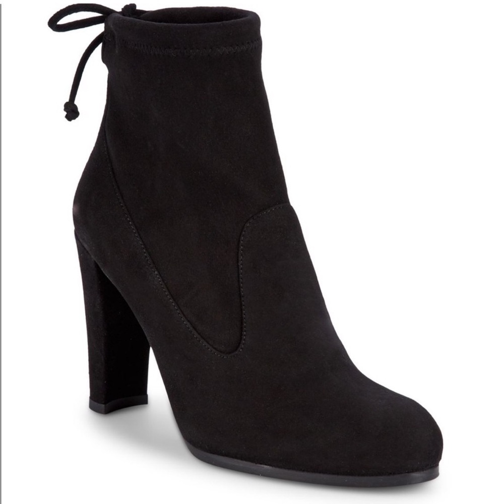Stuart Weitzman catch suede tie back booties